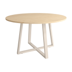 Mesa de Cocina Redonda fija de 100 cm o 120 cm de diámetro con patas metálicas Ref.Luga 399