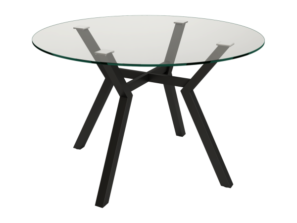 Mesa de Comedor Redonda Fija con tapa de cristal de 120 cm de diámetro Ref.Albo-B 399