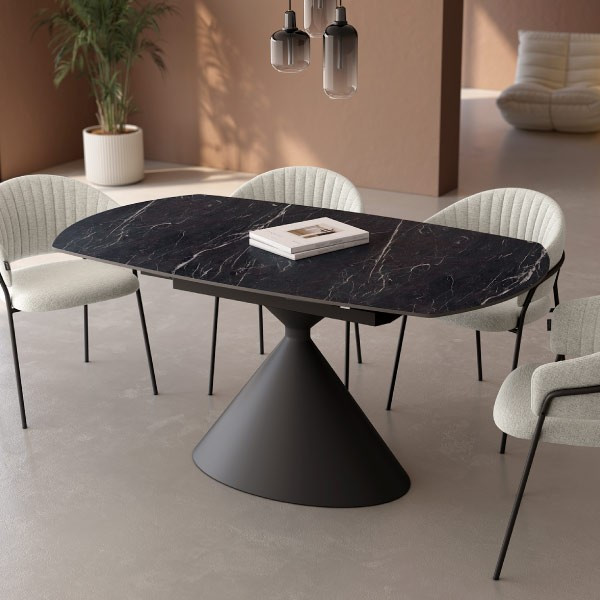 Mesa con tapa Porcelánica rectangular extensible de 160x90 Ref.Ri 399 Mesa con tapa Porcelánica rectangular extensible de 160x90 Ref.Ri 399