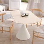 Mesa con tapa Porcelánica Ovalada extensible de 120x80 Ref.Loi 399