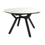 Mesa de Comedor con tapa Porcelánica Redonda extensible de 100x100 o 120x120 Ref.Ro 399