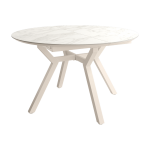 Mesa de Comedor con tapa Porcelánica Redonda extensible de 100x100 o 120x120 Ref.Ro 399