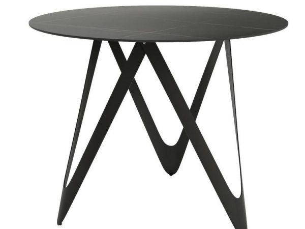 Mesa de Cocina con tapa Porcelánica Redonda fija de 80 cm o 100 cm de diámetro con patas metálicas Ref.Ma 399