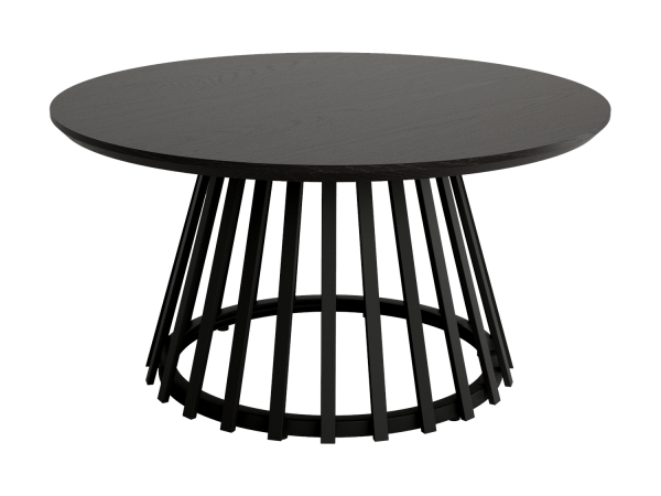Mesa de centro fija de madera de Roble de 80 cm de diámetro con pata metálica Ref.Saha-D 399