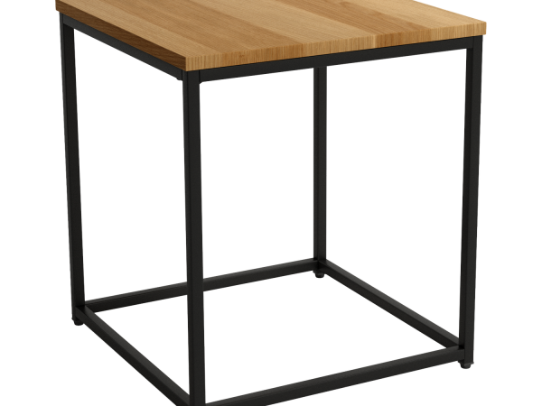 Mesa Auxiliar de rincón de madera de Roble con estructura metálica Ref.Aus-B 399