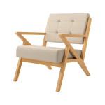 Butaca Fija de tela con estructura de madera Ref.Saku 399