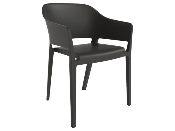 Silla de polipropileno con brazos apilable Ref.Vale 399
