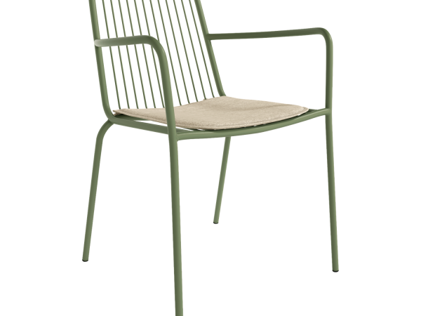 Silla metálica con brazos y asiento tapizado Ref.Ohan 399