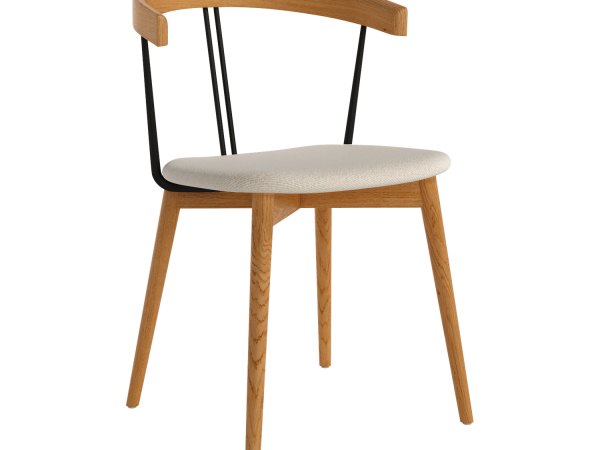 Silla de comedor de madera con asiento tapizado Ref.Zio 399