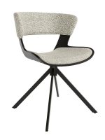 Silla de comedor de madera con asiento tapizado y patas metálicas Ref.Umb 399