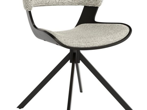 Silla de comedor de madera con asiento tapizado y patas metálicas Ref.Umb 399