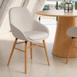 Silla de comedor de madera con asiento tapizado Ref.Otta 399