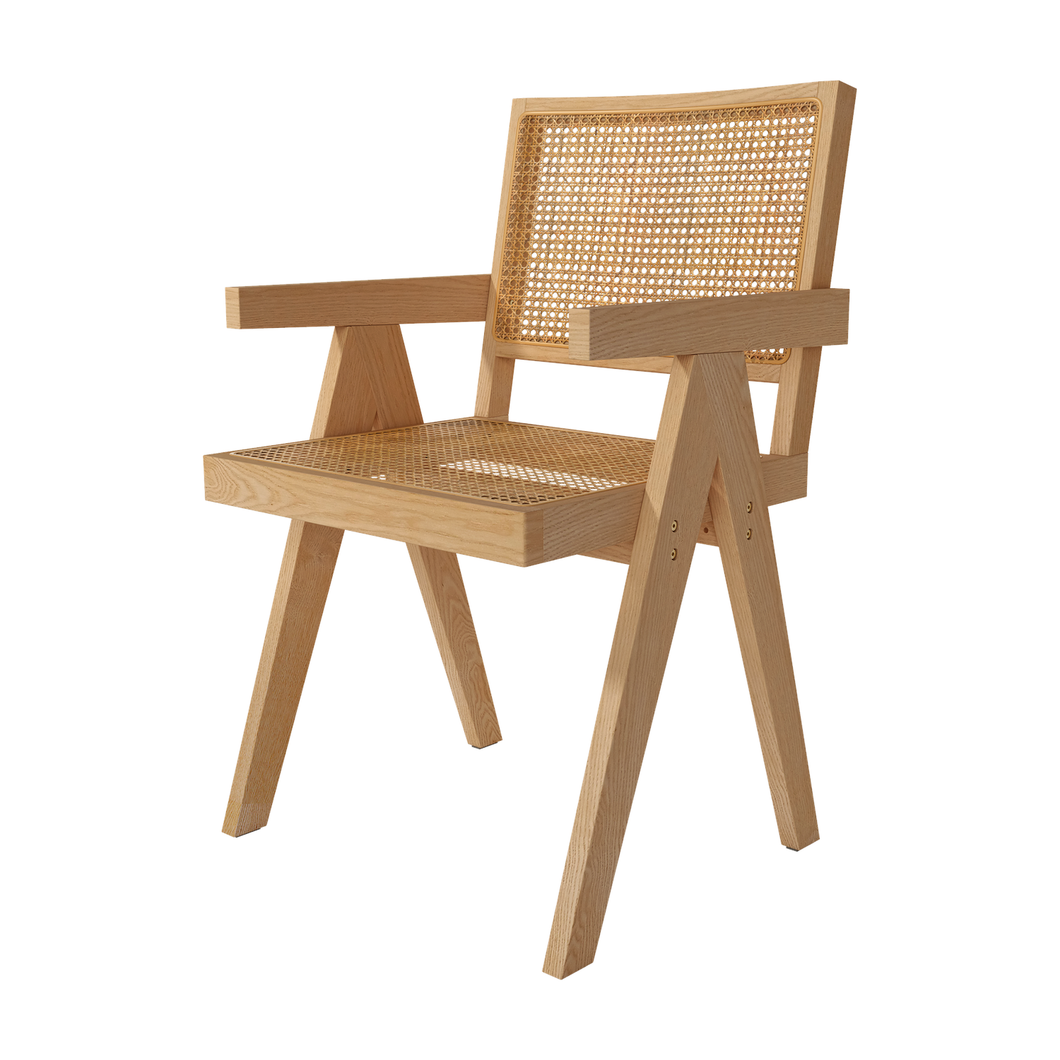 Silla de comedor de madera con asiento y respaldo de ratan Ref.Ene 399 Silla de comedor de madera con asiento y respaldo de ratan Ref.Ene 399