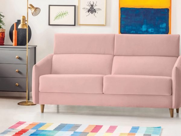 Sofá con patas de madera estilo nórdico con asientos fijos Ref.Morga-D 3114