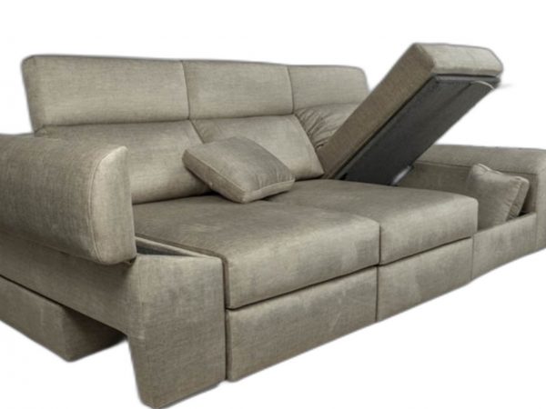 Chaise longue con brazo y asientos Deslizantes por carro con arcón REF.Marbe 3213