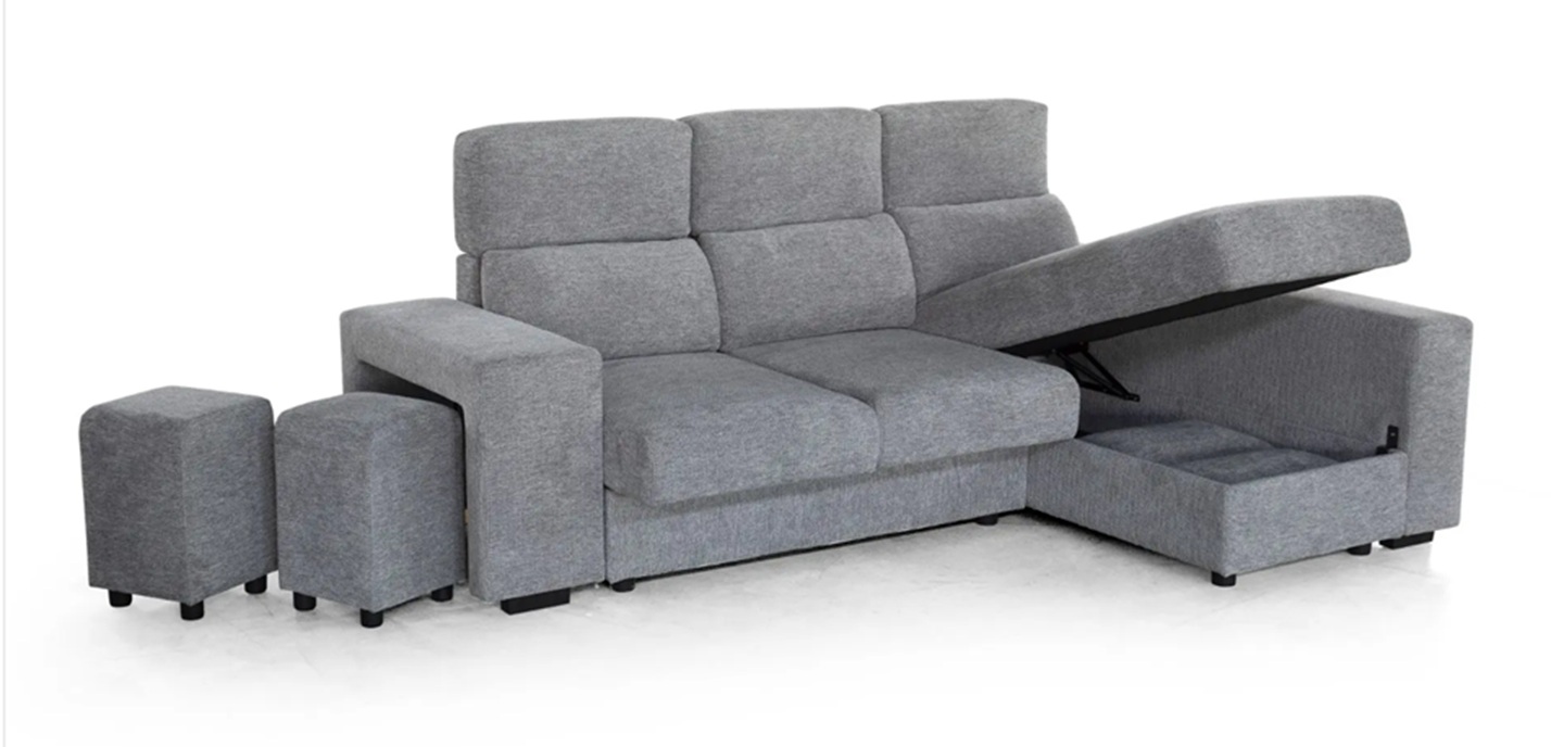 chaise longue barato en pamplona navarra tamara. Chaise longue con asientos deslizantes, Puffs y arcón Ref.Tamara 149 - Imagen 1
