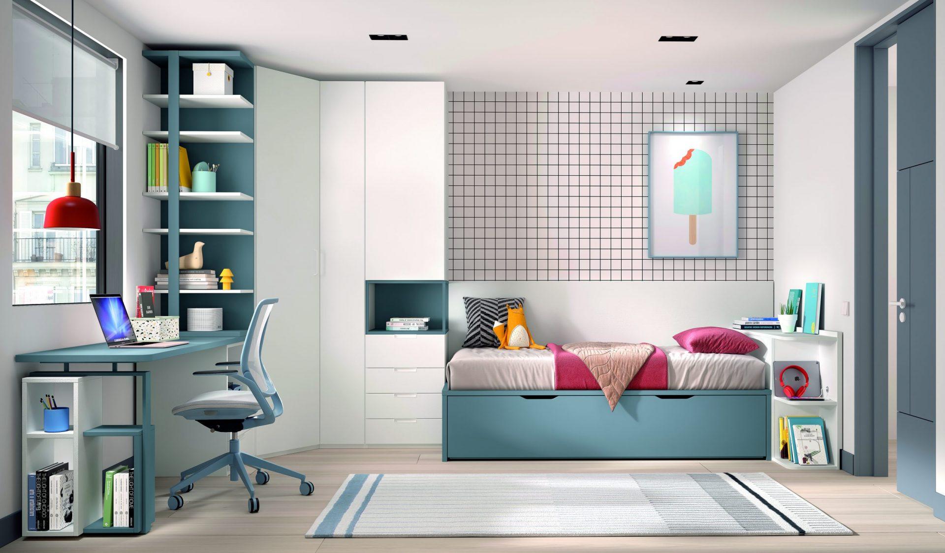 DORMITORIO JUVENIL INFANTIL EN PAMPLONA NAVARRA 55 Dormitorio juvenil con Cama nido REF.56 1010F - Imagen 1