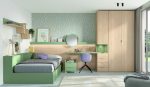 Dormitorio juvenil con canapé apertura lateral REF.55 1010F