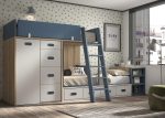 Cama tren juvenil de 90x190 con cajones y block con cajones REF.212 1010F