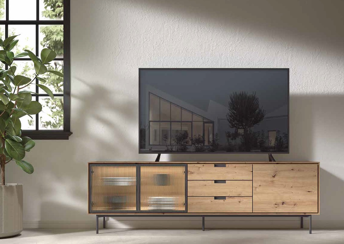 bajo tv moderno barato en pamplona navarra 143 Mueble de Tv con patas Moderno Ref.143 1068 - Imagen 1