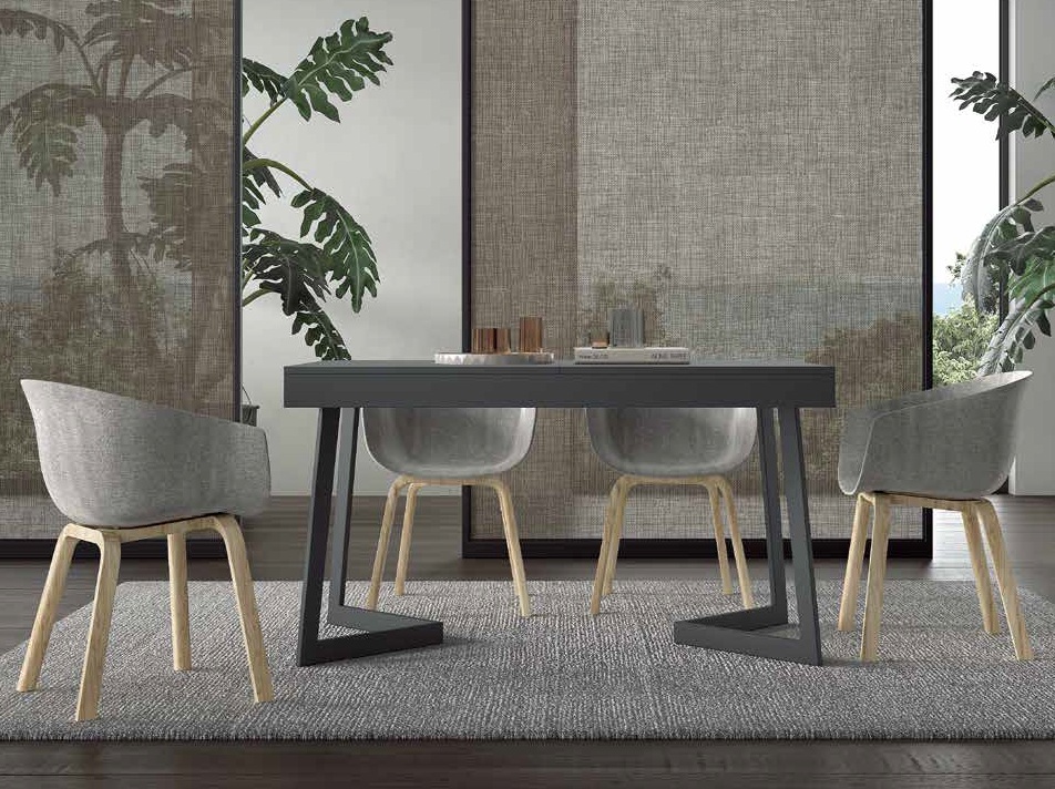 mesa de comedor moderno barato en pamplona navarra.. Mesa de Comedor rectangular Extensible con patas metálicas Ref.1663 1068 - Imagen 1